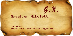 Gavallér Nikolett névjegykártya